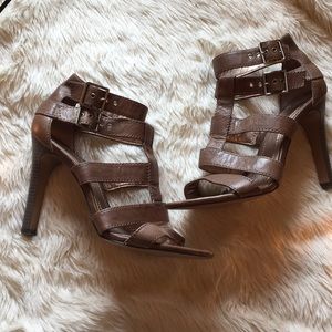 Tan BCBGeneration Strappy Pumps